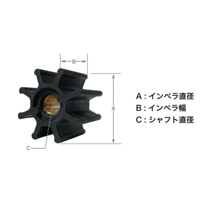 シーウォーターポンプ インペラ DJPUMP 003-1201 船/プレジャーボート/ヨット/船舶用品専門店マリントレーディング