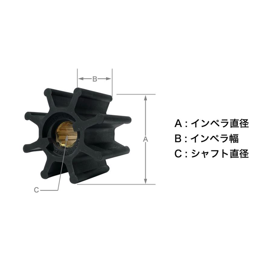 シーウォーターポンプ インペラ DJPUMP 089-0901 船/プレジャーボート/ヨット/船舶用品専門店マリントレーディング